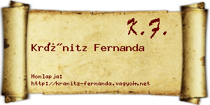 Kránitz Fernanda névjegykártya